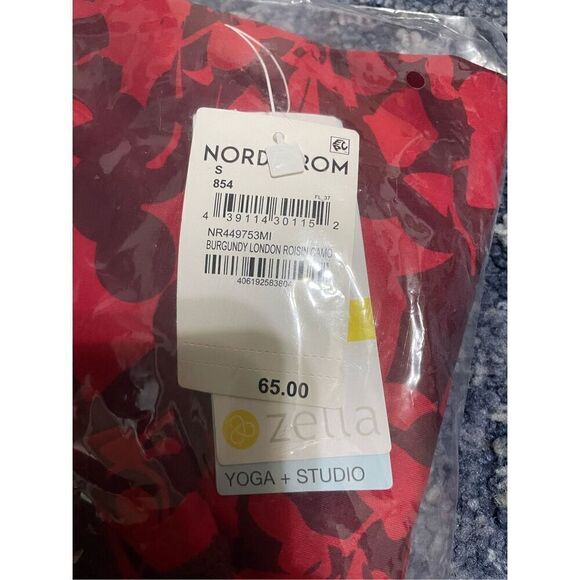 Zella Studio Lite Flex High Waist 7/8 Leggings Burgundy London Roisin Camo Small - Picture 5 of 6